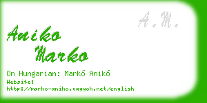 aniko marko business card